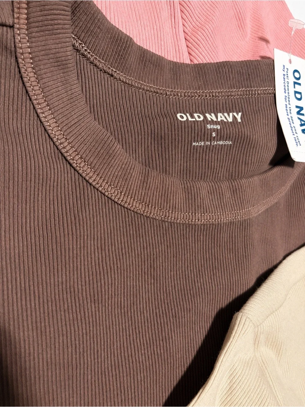 NWT Old Navy Snug Ribbed Crew Neck T-Shirt Bundle – 3 Pack | Size Small | Neutra